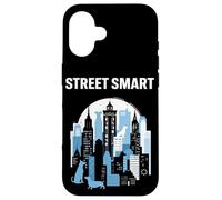 Street Smart Urban Cityscape avec des Chiens Coque pour iPhone 16