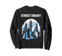 Street Smart Urban Cityscape avec des Chiens Sweatshirt