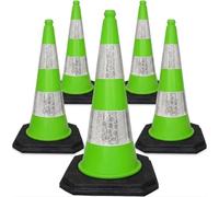 Street Solutions Cônes de signalisation routière autolestés 5 x 750 mm Cône de sécurité de qualité supérieure Solide et durable avec centre de gravité extrêmement bas (vert)