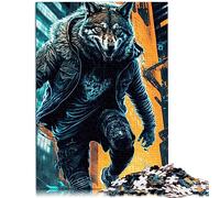 Street Wolf Puzzle en Bois de 1000 pièces Extra Larges, Puzzle éducatif 19,7 x 29,5 Pouces