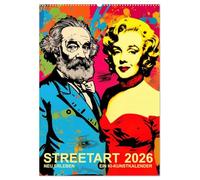 STREETART Neu Erleben Ein KI-Kunstkalender (Wandkalender 2026 DIN A2 hoch), CALVENDO Monatskalender: Street Art ist die pulsierende Stimme der Stadt - urban, rebellisch, unverzichtbar.