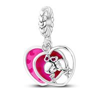 Streetculture Amitié, amour, partenariat, baiser, cœur, relation, famille, homme, femme, couple, mariage - Charm en argent sterling 925 - Bracelet à breloques - Cadeau