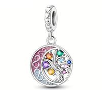 Streetculture Arbre de Vie Force Force Famille Amis - Charm en argent 925 - Bracelet à breloques - Accessoire cadeau en argent sterling, B/H/T ca.: 14 x 26 x 3 mm / Maxi.Band: 4.9 mm, Argent sterling