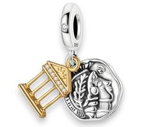 Streetculture Athene Athen Greece Breloque en argent sterling 925 pour bracelet et chaîne - Culture médiévale - Rome italienne - Rome - Rome - En argent sterling 925