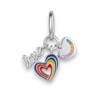 Streetculture LGBTQ+ Pendentif breloque en forme de cœur en argent sterling 925 - Symbole d'amour, de diversité et de fierté - Bijou LGBTQ+ - Porte-bonheur avec zircone - Compatible avec tous les