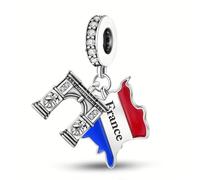 Streetculture Pendentif à breloques - I Love France - J'aime la France - Arc de Triomphe - Charles-de-Gaulle Platz - Bijoux Bracelets à collectionner - Bracelets à breloques en argent sterling