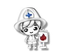 Streetculture Pompier - Argent sterling 925 - Design émaillé - Héros du quotidien - Breloque en argent sterling 925 pour bracelet à breloques - Accessoire cadeau en argent sterling