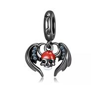 Streetculture Tête de mort mort ailes d'ange - Bracelet à breloques Pendentif Bijoux Décoration Accessoires Cadeau Argent sterling