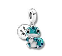 Streetculture Vous êtes magique - Gecko magique caméléon lézard - Couleur réagit à la thermochromie chaude et froide - Breloque en argent sterling 925 - Accessoire cadeau, B/H/T ca.: 11 x 25 x 11 mm