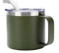 Streeterville Tasse de bureau - Tasse à café isolée en acier | Verres polyvalents en acier inoxydable, tasses à café de 300 ml, avec couvercle de poignée, double paroi pour quote de vie