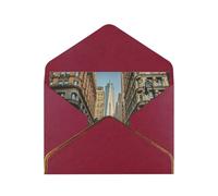 Streets Of New York City Cartes de vœux personnalisées avec enveloppes - Cinq couleurs élégantes, cartes vierges à bords dorés, adaptées à toutes les occasions