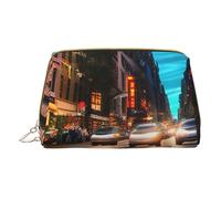 Streets of New York City Trousse de maquillage en cuir avec fermeture éclair pour divers articles, blanc, Taille unique