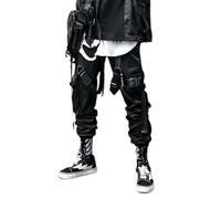 Streetwear à la Mode Cargo Pantalon Hommes Joggers Harajuku Mode Style Japonais décontracté Punk Goth vêtements Hip Hop Noir Pantalons de survêtement