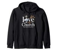 Streetwear chrétien I Love My Church Cross Sweat à Capuche