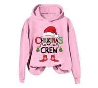 Streetwear Y2k Sweatshirts Women's Christmas Printed Fashion Casual Solid Color Loose Long Sleeved Letter Print Hoodie