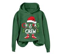 Streetwear Y2k Sweatshirts Women's Christmas Printed Fashion Casual Solid Color Loose Long Sleeved Letter Print Hoodie