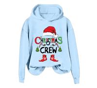 Streetwear Y2k Sweatshirts Women's Christmas Printed Fashion Casual Solid Color Loose Long Sleeved Letter Print Hoodie