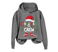 Streetwear Y2k Sweatshirts Women's Christmas Printed Fashion Casual Solid Color Loose Long Sleeved Letter Print Hoodie