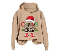 Streetwear Y2k Sweatshirts Women's Christmas Printed Fashion Casual Solid Color Loose Long Sleeved Letter Print Hoodie