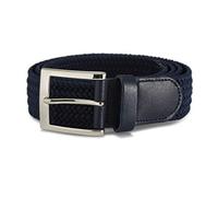 Streeze ceinture de 35 mm. 6 tailles. Tissé, extensible et tressé de boucle en argent idéale avec les Jeans. Small - 3XL (Bleu Marine, S)