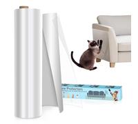 Strehknewen Film griffoir Autocollant pour Chat - 30 cm x 5 m - Transparent - Protection Anti-Rayures pour canapé, Porte, Mur, Meubles - avec spatule et 4 punaises