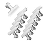 Strehknewen Lot de 12 Pince Sachet Alimentaire Inox 76mm, Fermeture Sachet Alimentaire Réutilisable, Pinces Métalliques Multiusage pour Cuisine, Bureau, École et Photos