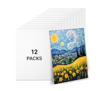 Strehknewen Lot de 12 Toiles à Peindre 26,5 x 19 cm - Toile Vierge en Coton Sans Acide avec Cadre en Bois - Pré-Étirée et Prête à l’Emploi pour Peinture Acrylique, Huile, Aquarelle - Enfants, Débutant