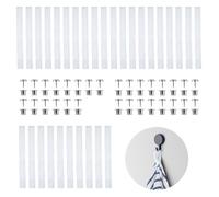 Strehknewen Lot de 30 cintres sans Couture pour Textiles - 200 x 20 mm - Passants pour Serviettes, Chiffons, Articles de décoration - Blanc - avec Fermeture à Bouton Marguerite