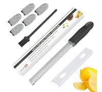 Strehknewen Zesteur & Râpe à Fromage Manuelle - Acier Inox Ultra Tranchant pour Parmesan, Agrumes, Gingembre - Avec Protège-Doigts, Brosse et Étui Sécurisé