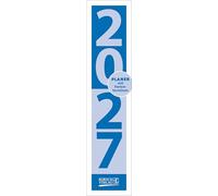 Streifenplaner Compact Blau 2027: Wandplaner und Bürokalender als praktische Monatsübersicht I Streifenkalender schmal: 11,8 x 50 cm