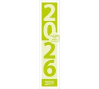 Streifenplaner Compact Grün 2026: Wandplaner und Bürokalender als praktische Monatsübersicht I Streifenkalender schmal: 11,8 x 50 cm