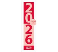 Streifenplaner Mini Rot 2026: Praktischer Streifenkalender mit Spiralbindung, Format: 8,5 x 30 cm