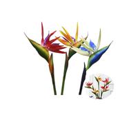 Strelitzia Lot de 3 grands oiseaux de paradis 73,7 cm Fleurs permanentes imitant les plantes tropicales en caoutchouc souple PU Fleur artificielle pour bureau à domicile 0,8 cm (rouge, orange, blanc)