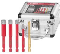 Strend Pro 226739 Premium Cutter Set, 6-8-10-12 mm, HEX, 6 mm glass drill bit, diamond, crowns, professional