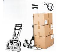 STREND PRO Diable Monte-Escalier 80kg | Diable Pliable avec Systeme A 3 Roues | Chariot Robuste pour Escaliers & Marches | Diable Reglable en Hauteur & Compact