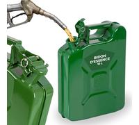 STREND PRO Jerrican à Essence en Métal 10 L | Bidon de Carburant Robuste pour Essence et Diesel | Réserve pour Tronçonneuse | Vert Homologué UN | Réservoir Diesel