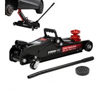 STREND PRO Premium Cric rouleur hydraulique 2,5 t, Profil Bas, Hauteur 80-360 mm, sur roulettes avec Adaptateur en Caoutchouc pour Voiture