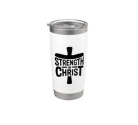 Strenght In Christ Gobelet isotherme en acier inoxydable double paroi
