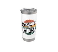 Strenght In Christ Gobelet isotherme en acier inoxydable double paroi
