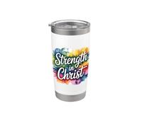 Strenght In Christ Gobelet isotherme en acier inoxydable double paroi