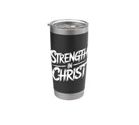 Strenght In Christ Gobelet isotherme en acier inoxydable double paroi