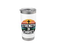 Strenght In Christ Gobelet isotherme en acier inoxydable double paroi
