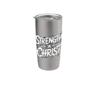 Strenght In Christ Gobelet isotherme en acier inoxydable double paroi