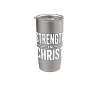 Strenght In Christ Gobelet isotherme en acier inoxydable double paroi