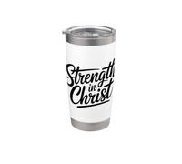 Strenght In Christ Gobelet isotherme en acier inoxydable double paroi
