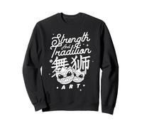 Strength and Tradition in Lion Dance Art Sweatshirt