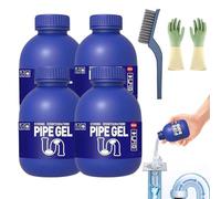 Strength Drain Cleaner Powerful Pipe, Pro Hair Drain Clog Remover & Cleaner, Powerful Hair, Grease and Soap Dissolver, Pipe Dredging Agent,for Bathroom, Kitchen and Toilet, 300ml (4pcs)