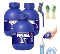 Strength Drain Cleaner Powerful Pipe, Pro Hair Drain Clog Remover & Cleaner, Powerful Hair, Grease and Soap Dissolver, Pipe Dredging Agent,for Bathroom, Kitchen and Toilet, 300ml (3pcs)