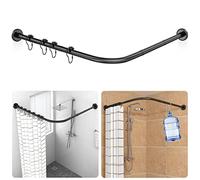 Strength Enemy Tringle à Rideau de Douche Réglable en Forme de L en Métal Inoxydable Extensible 90-120×90-120cm,Installation Par Perçage, Pour Salle de Bain, Magasin de Vêtements, Espace Privé - Noir