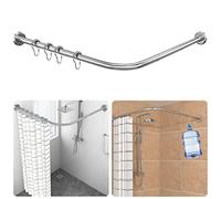 Strength Enemy Tringles de Rideau de Douche en Forme de L en MéTal Inoxydable Extensible 90-120 × 90-120 cm, Installation par Perceuse, pour Salle de Bain, Magasin de Vêtements, Espace Privé